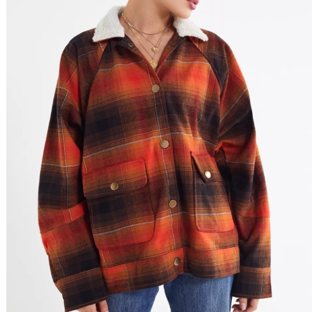 Urban Outfitters Chelsea Flannel Shirt Jacket